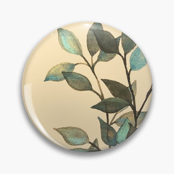 Item preview, Leaves branches II watercolor painting blue dark yellow  designed and sold by GittaG74.