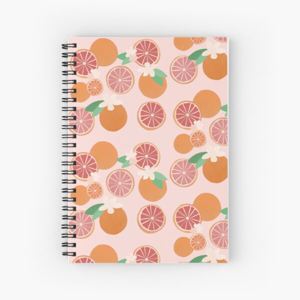 Colorful Citrus Pattern (Pink) Spiral Notebook