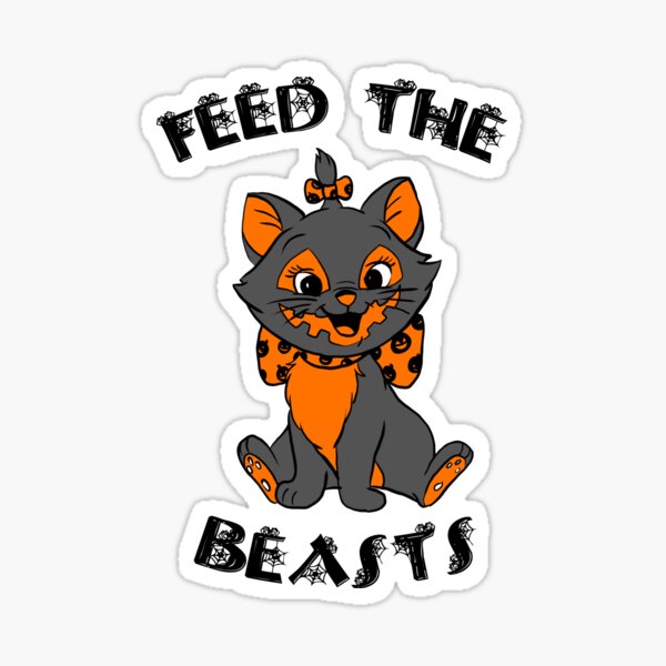 Hallokitty- Feed the Beasts Halloween (Designed by Jonathan Grimm Art) Proceeds Help Rescue Cats! Sticker