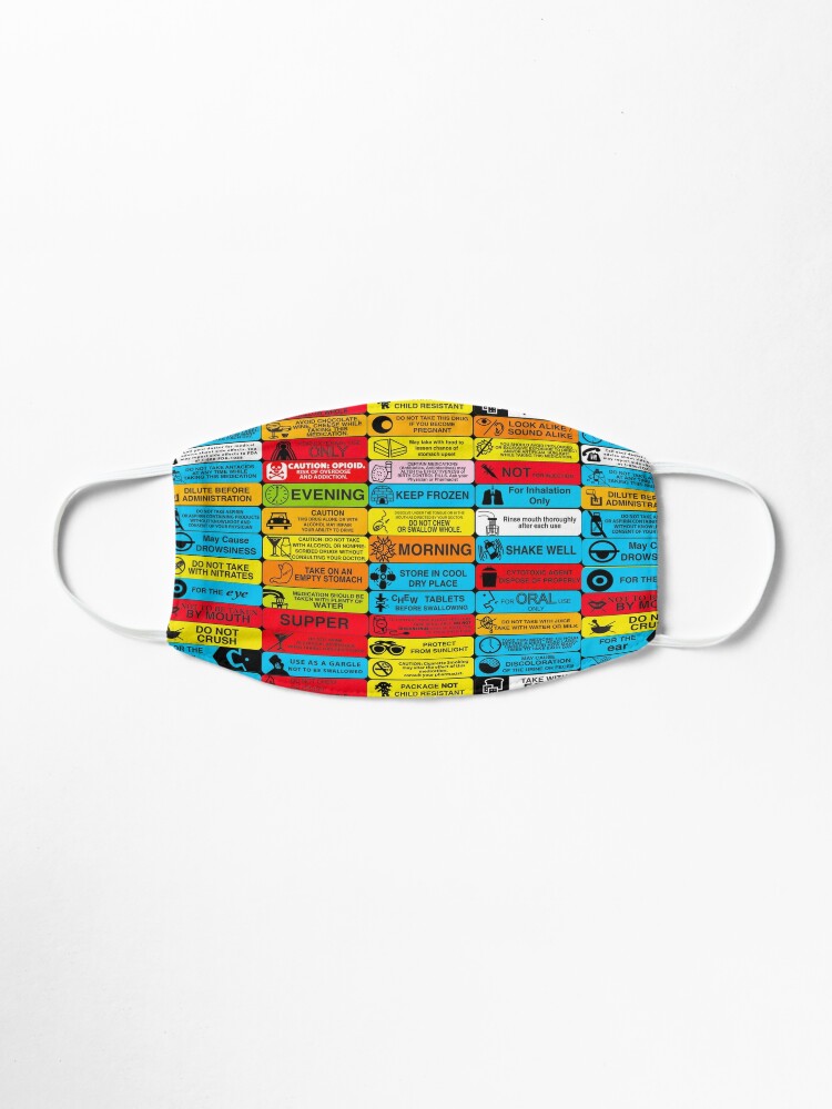 "Prescription warning labels" Mask by Pharmacied | Redbubble