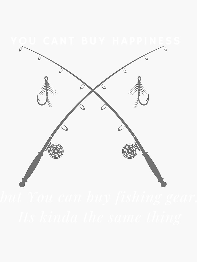 "Fishing gear equals happiness" Sticker for Sale by JonMacDesigns