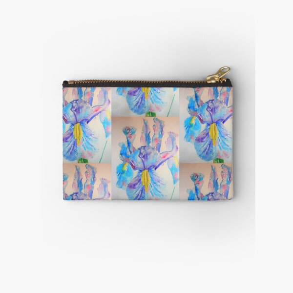 Item preview, Iris Watercolor Painting - Blue with Raindrops designed and sold by Sarah  Rajkotwala.
