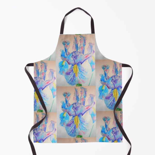 Item preview, Iris Watercolor Painting - Blue with Raindrops designed and sold by Sarah  Rajkotwala.