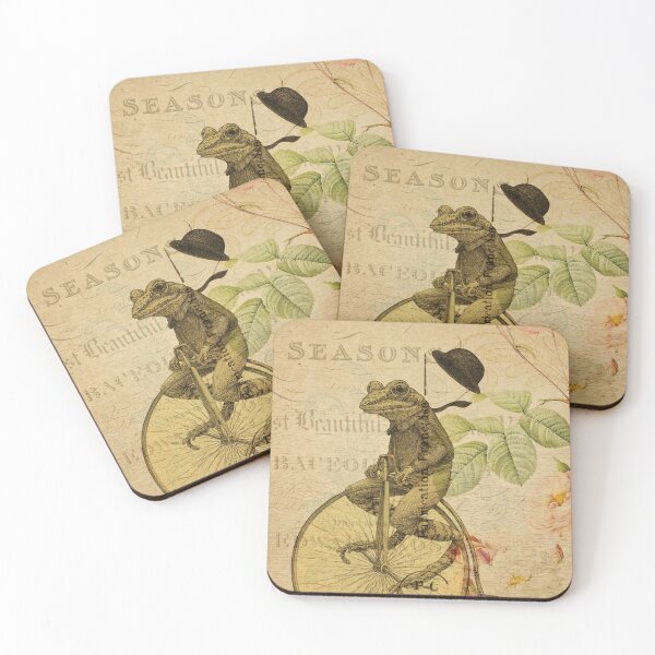 Item preview, Frog Riding Penny Farthing Bicycle Vintage French Carte Postale  designed and sold by DeeElle.