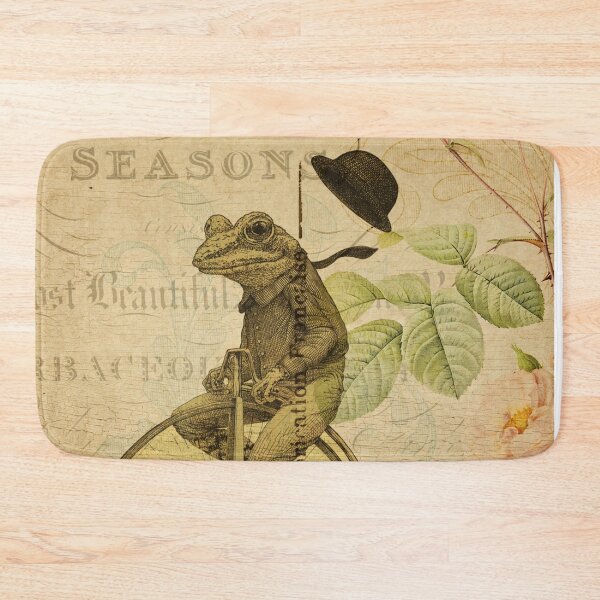 Item preview, Frog Riding Penny Farthing Bicycle Vintage French Carte Postale  designed and sold by DeeElle.