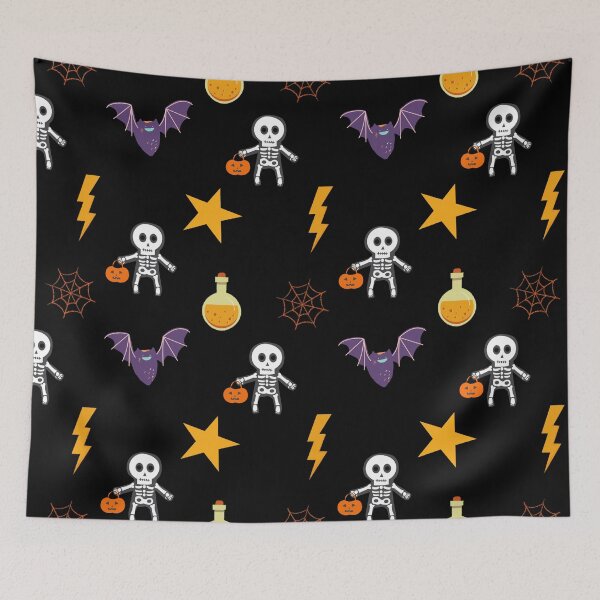 Item preview, SKELETON, COBWEB AND BAT SEAMLESS PATTERN FOR HALLOWEEN  designed and sold by gaCh438.