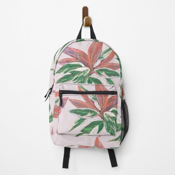 Item preview, Tropical Stromanthe Plant With Pink Background - Green, Rust, Blush, Magenta designed and sold by Marina Oliveira Studio.