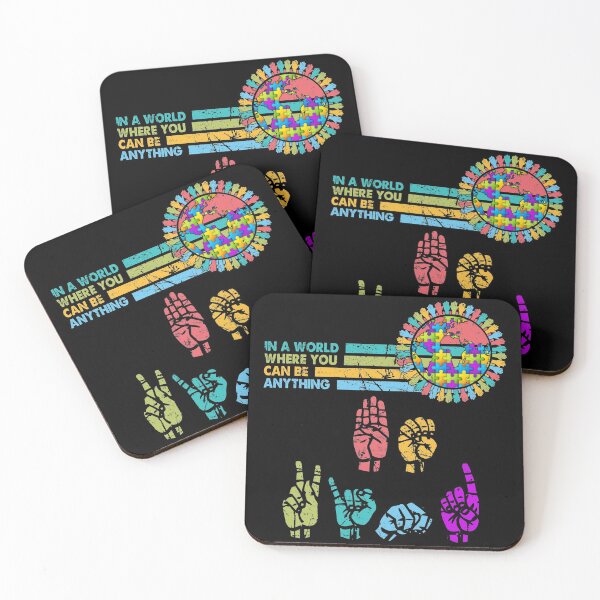 Item preview, Vitage In The World Where You Can Be Anything Be Kind Sign Language Autism designed and sold by EvanMcguinness.