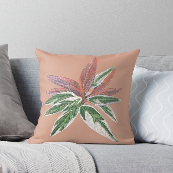Item preview, Calathea Triostar Stromanthe Plant With Terracotta Background - Green, Rust, Blush, Magenta designed and sold by Marina Oliveira Studio.