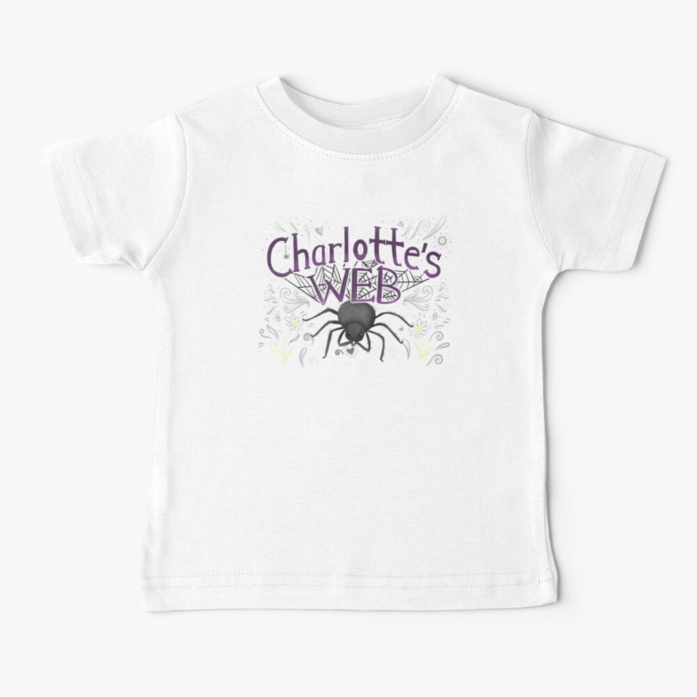 Charlottes web with big black spider Baby T-Shirt