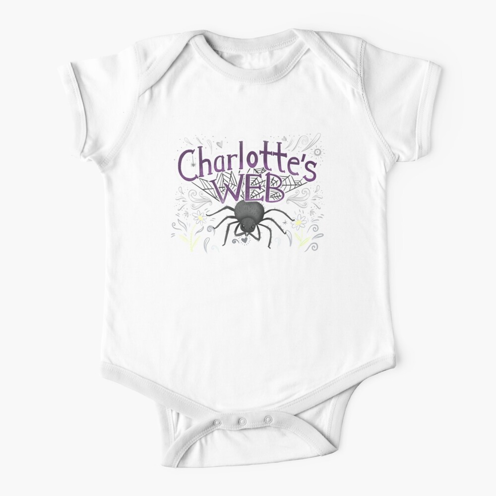 Charlottes web with big black spider Baby One-Piece
