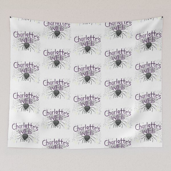 Item preview, Charlottes web with big black spider designed and sold by jasmineberry.