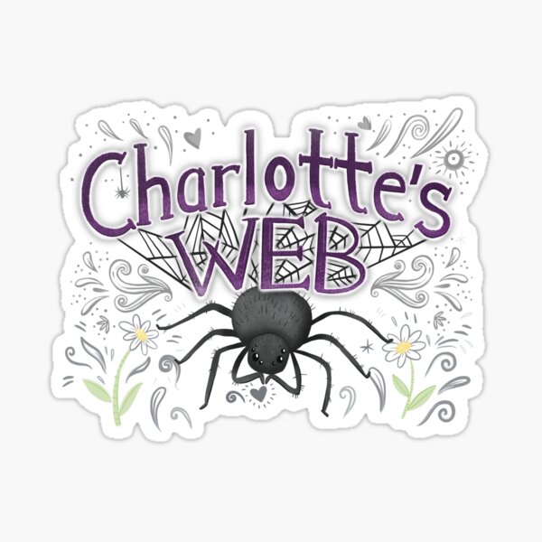 Item preview, Charlottes web with big black spider designed and sold by jasmineberry.