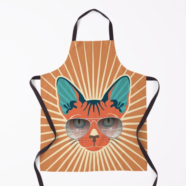 Item preview, "Retro Hipcat & His Sunglasses" - Raw Sienna Sunburst designed and sold by StairiArt.