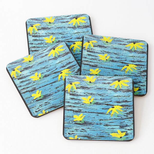Item preview, Floating Sunflowers in Water Acrylic Artwork designed and sold by HoHartndesign.