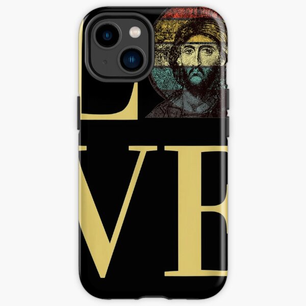 Jesus Christ's Love Byzantine Faith Icon Retro Sunset iPhone Tough Case