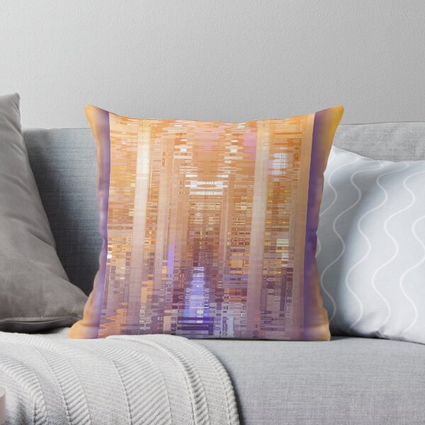 Purple Copper Abstract Reflection Repeating Pattern Throw Pillow
