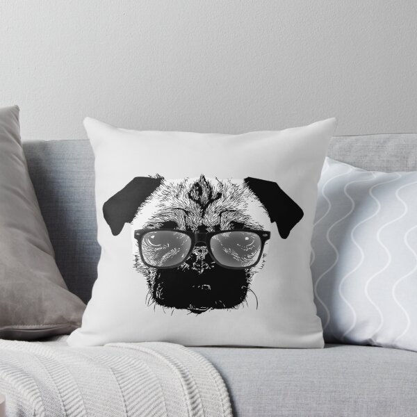 Item preview, Nerdy Pug Hipster Dog designed and sold by pencilplus.