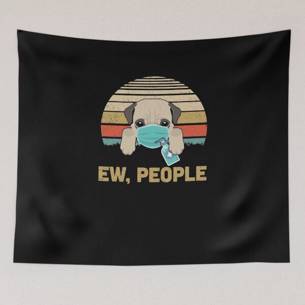 Item preview, Ew People Funny Vintage Retro Pug Mask Quarantine designed and sold by CreativeGift.