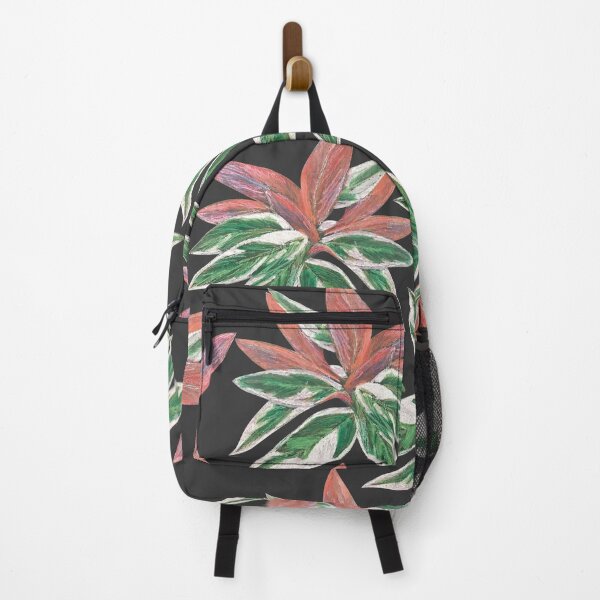 Item preview, Calathea Triostar Stromanthe Plant With Dark Grey Background - Green, Rust, Blush, Magenta designed and sold by Marina Oliveira Studio.