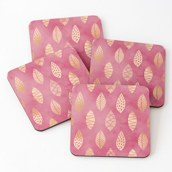 Item preview, Rose Pink Smokey Look with Gold Leaf Pattern designed and sold by WOW TeesAndThings.