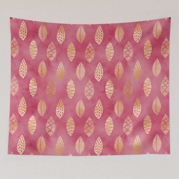 Item preview, Rose Pink Smokey Look with Gold Leaf Pattern designed and sold by WOW TeesAndThings.