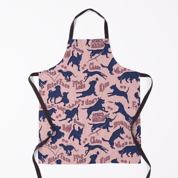 Item preview, Happy Dog Silhouettes Seamless Pattern - Blue & Coral designed and sold by kmussatt.