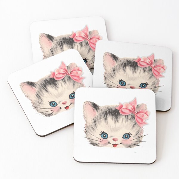 Item preview, Cute Cat with Pink Ribbon designed and sold by Cat2D.