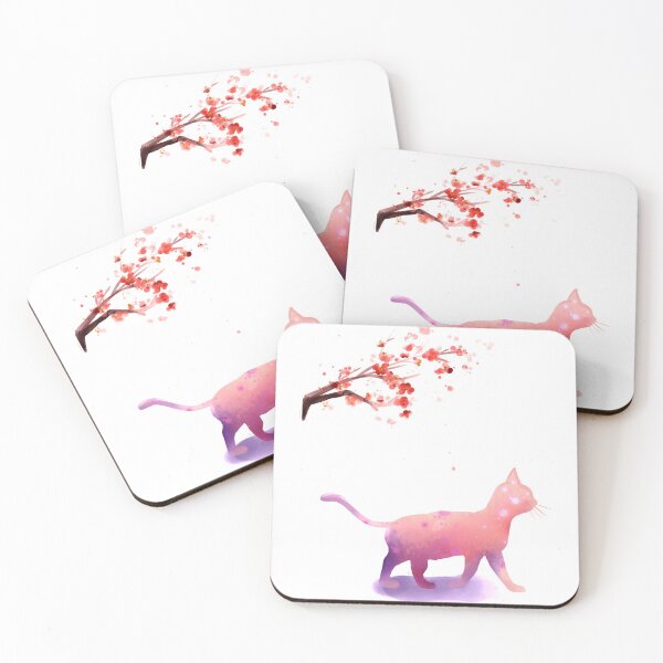 Item preview, Pink Watercolor Cat Sakura Tree designed and sold by Cat2D.