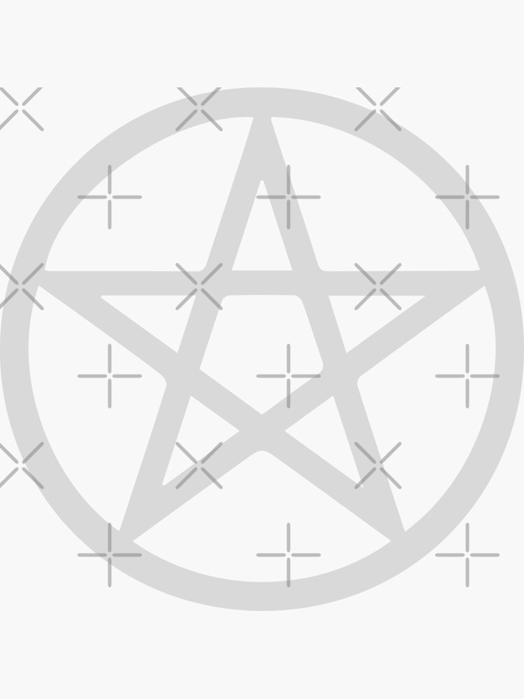 "Pentagram Pattern Wicca Elements Pagan Grey Wicca" Sticker for Sale