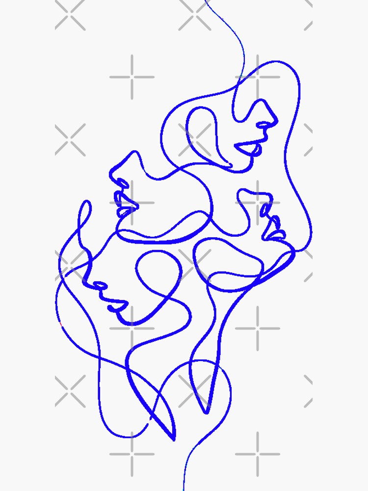 One Line Drawing Sketches Of Female Sticker For Sale By Khanchoice