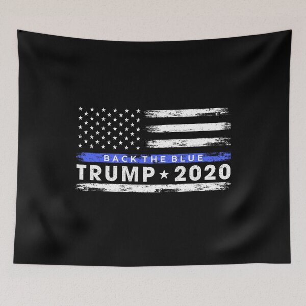 Item preview, Pro Trump 2020 Back The Blue Thin Blue Line American Flag Pullover designed and sold by KathysRyan.