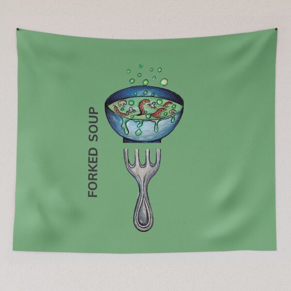 Item preview, FORKED SOUP by FrankenDuo faded green designed and sold by FrankenDuo.