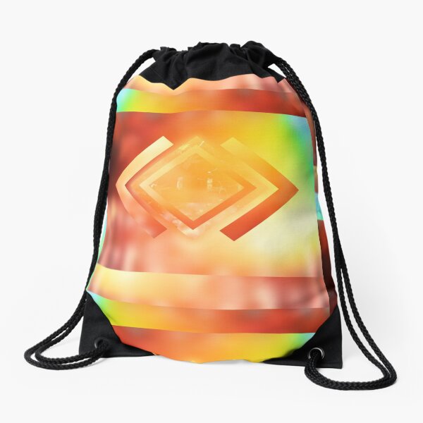 Abstract Geometric Gradient Colors Orange Blue Green Yellow Drawstring Bag