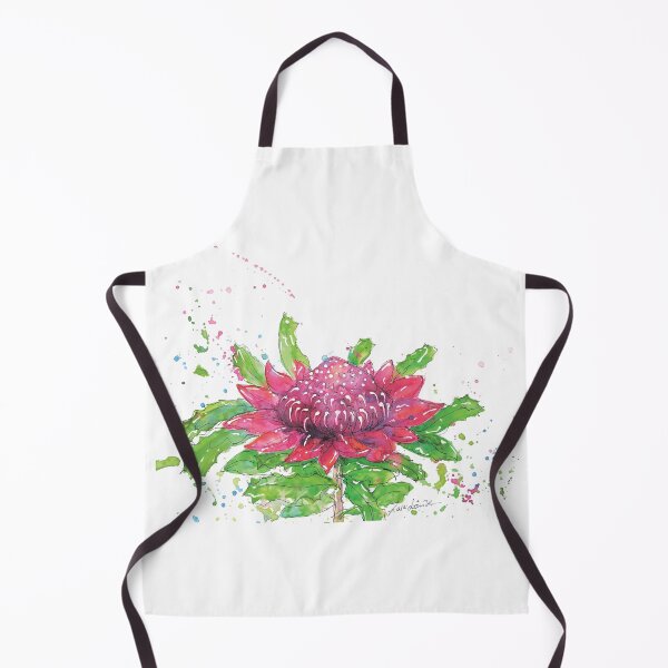 Item preview, red waratah watercolour paining designed and sold by Lara Karpeljuk.