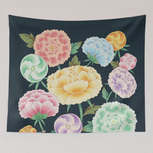 Item preview, Minhwa: Peony Flowers and Rock Type B (Korean traditional/folk art) designed and sold by minsillust.