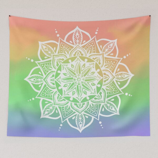 Item preview, Pastel tie dye mandala  designed and sold by bohoDecor.