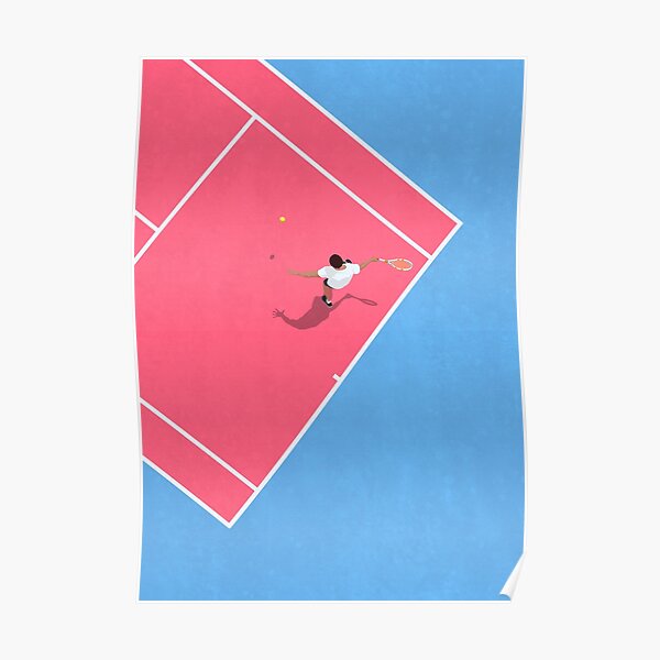 Court de tennis pastel Poster