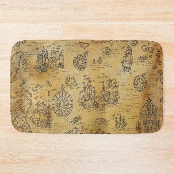 Item preview, Old World Map Antique Maps Ancient Atlas Vintage Pirate Caribbean Treasure Maps Gifts designed and sold by TopTeeShop.