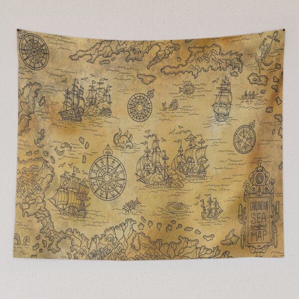 Item preview, Old World Map Antique Maps Ancient Atlas Vintage Pirate Caribbean Treasure Maps Gifts designed and sold by TopTeeShop.
