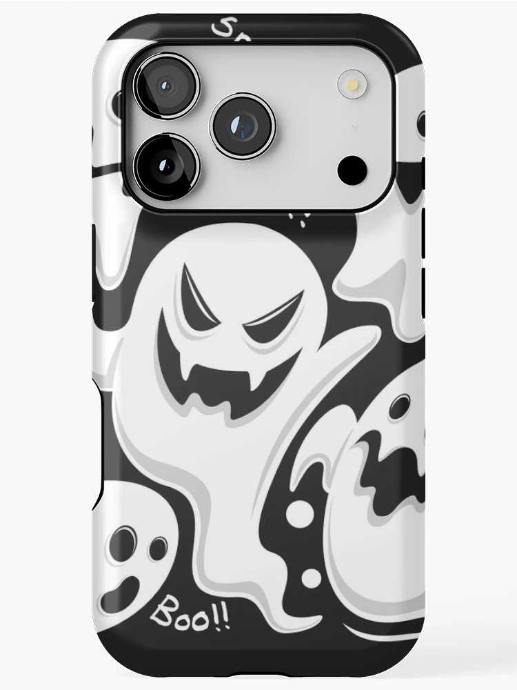 Thumbnail 1 of 4, iPhone Case, Spooky Ghost Boo Pattern designed and sold by PatternSquare.