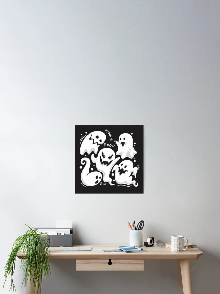 Thumbnail 2 von 3, Poster, Spooky Ghost Boo Pattern designt und verkauft von PatternSquare.