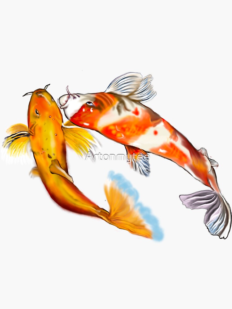 Best fishing gifts for fish lovers 2022. Koi fish pair couple swimming |  Sticker