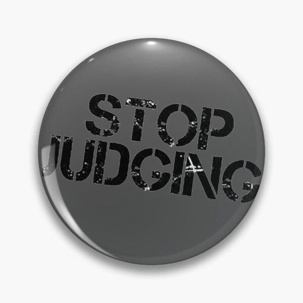 Item preview, Stop judging fabric, print. Black on black designed and sold by Kingofdotlondon.