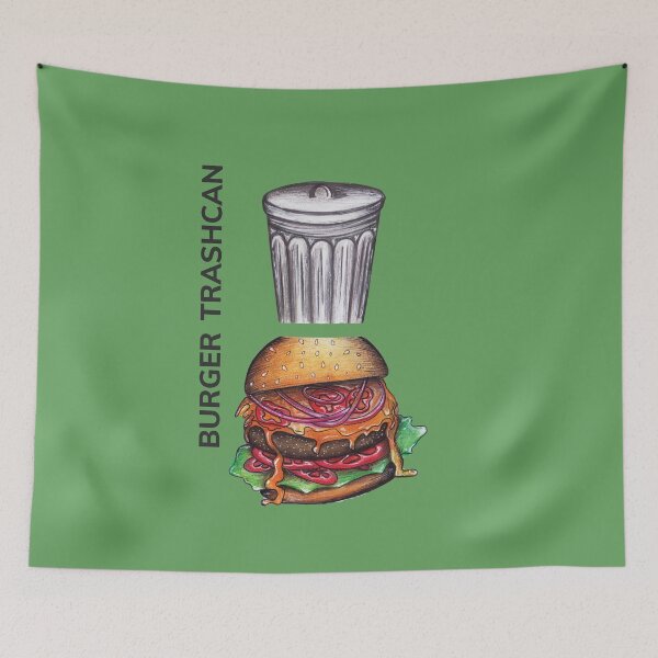 Item preview, BURGER TRASH CAN by FrankenDuo dull green designed and sold by FrankenDuo.