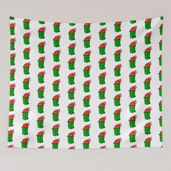 Item preview, Sad green wheelie bin fire designed and sold by HeffDesigns.