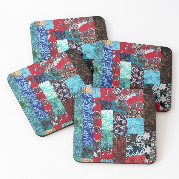 Item preview, Indonesian Batik Patchwork Red Blue Tone designed and sold by Lojicraft.