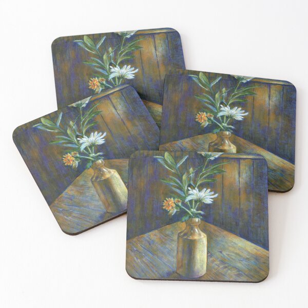 Item preview, Rustic vase of flowers art painting designed and sold by Marion Yeo.