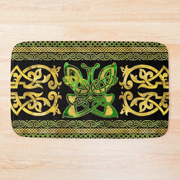 Aperçu de l'œuvre Papillon celtique - Marbre vert et or créée et vendue par k9printart.