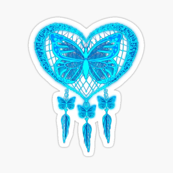 Blue Butterfly heart dreamcatcher Sticker